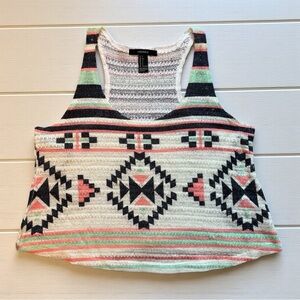 Forever 21 Aztec Print Knit Racerback Crop Tank Top – Size Small